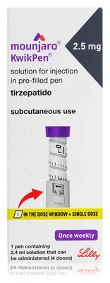 Mounjaro 2.5mg KwikPen box (tirzepatide, Eli Lilly)