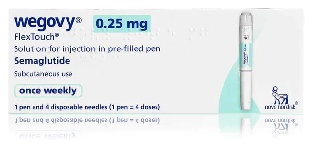 Wegovy 0.25mg FlexTouch pen box (semaglutide, Novo Nordisk)